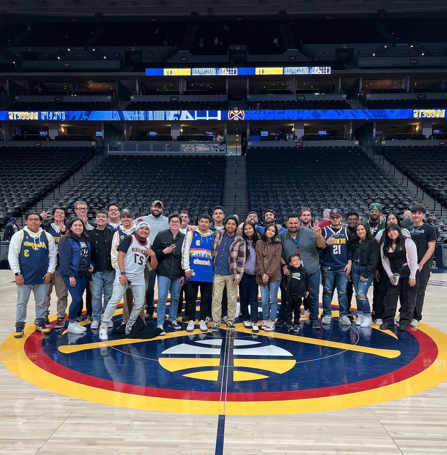 Western Union Scholars at the Denver Nuggets Court in Ball Arena